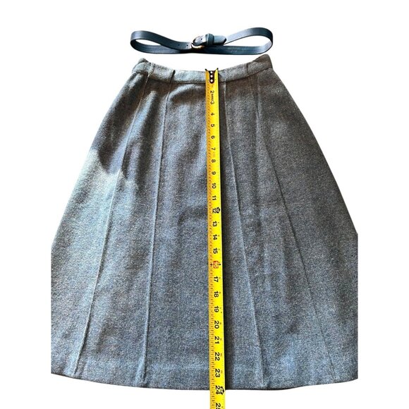 Vtg Koret Of California Wool Skirt Green Blue Teal Belt Size 9/10 Union Made - Picture 13 of 16